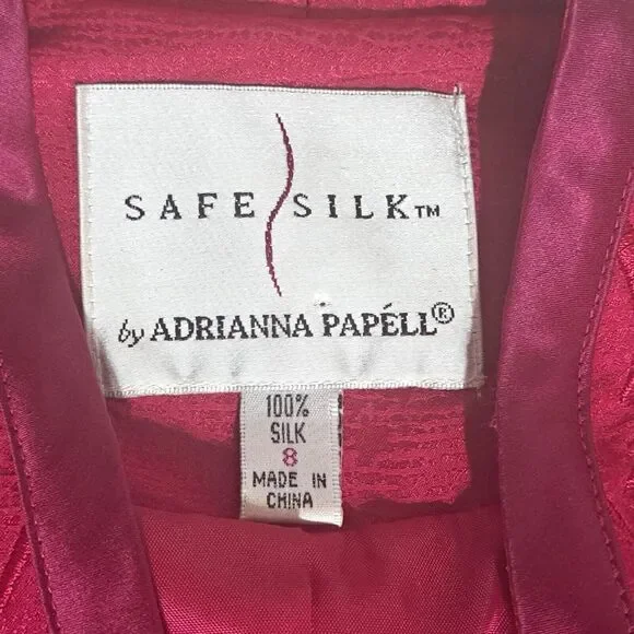 Adrianna Papell Top Cardigan Embroidered Red 100% Silk Size 8 Formal Evening EUC - Picture 2 of 9